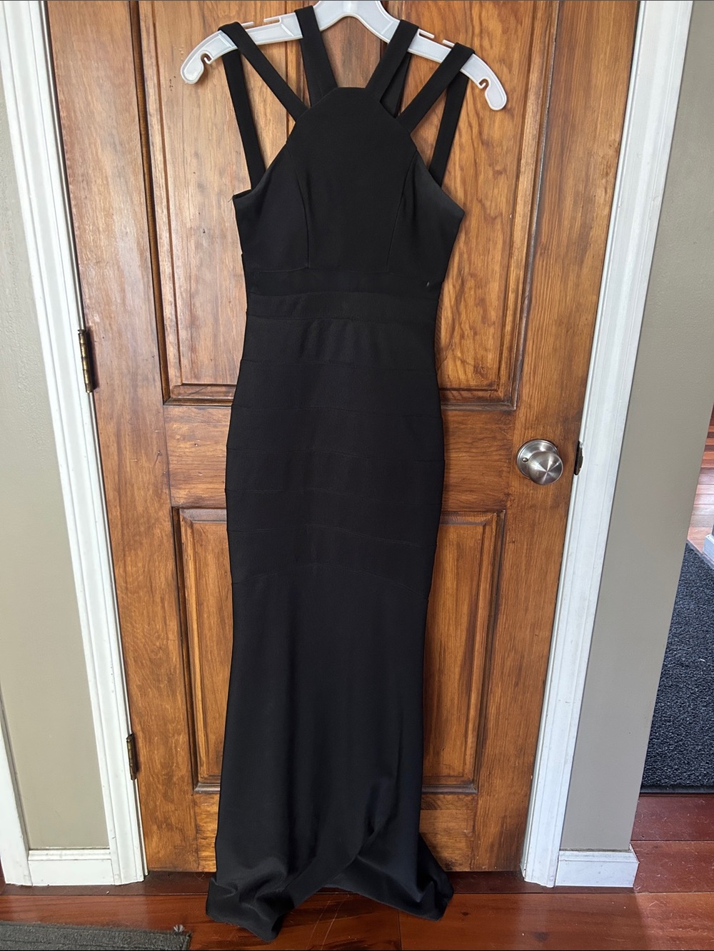 Emerald Sundae Black Strappy Maxi Dress
